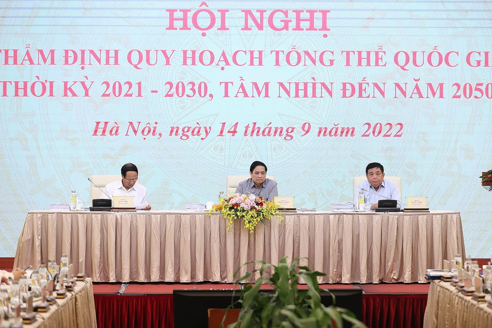Các lãnh đạo chủ trì hội nghị.(Ảnh: Dương Giang/TTXVN) 