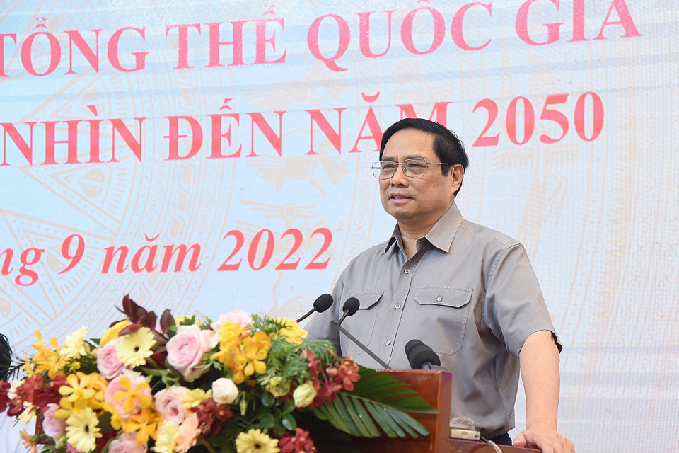 Thủ tướng Phạm Minh Chính phát biểu chỉ đạo. (Ảnh: Dương Giang/TTXVN)