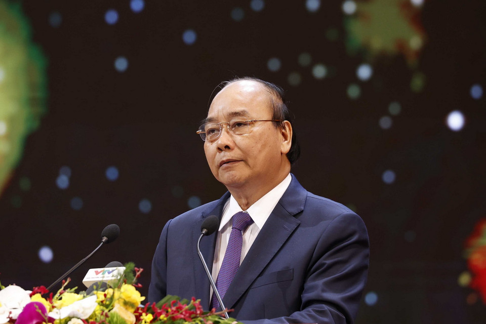 Thủ tướng Nguyễn Xuân Phúc phát biểu. (Ảnh: Thống Nhất/TTXVN)