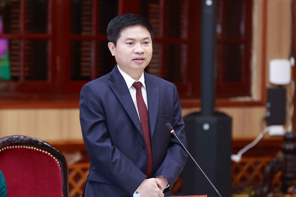 Chủ tịch UBND tỉnh Hà Nam Trương Quốc Huy phát biểu. (Ảnh: Doãn Tấn/TTXVN)