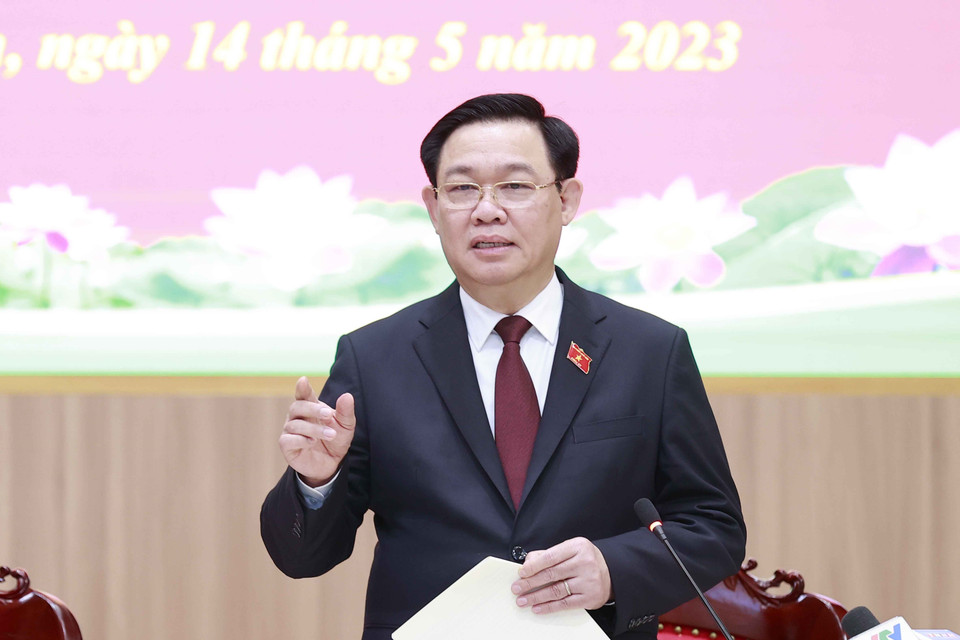 Chủ tịch Quốc hội Vương Đình Huệ phát biểu. (Ảnh: Doãn Tấn/TTXVN)