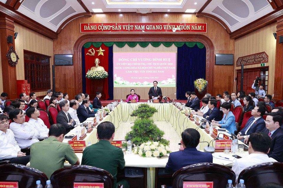 Chủ tịch Quốc hội Vương Đình Huệ phát biểu. (Ảnh: Doãn Tấn/TTXVN)