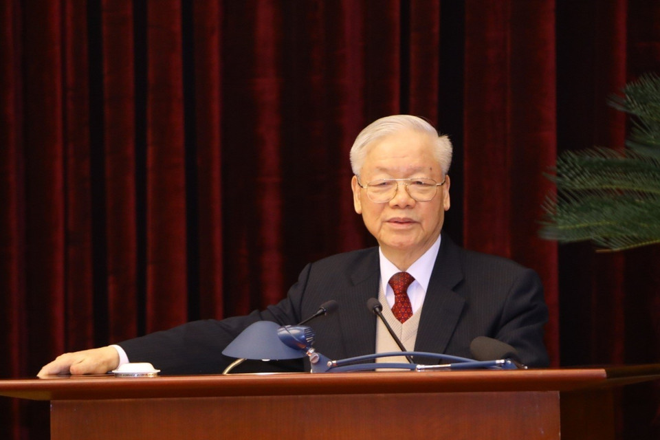 Tổng Bí thư Nguyễn Phú Trọng phát biểu. (Ảnh: Văn Điệp/TTXVN)