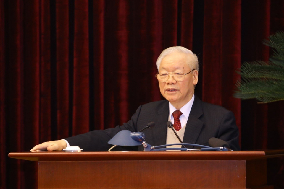 Tổng Bí thư Nguyễn Phú Trọng phát biểu. (Ảnh: Văn Điệp/TTXVN)