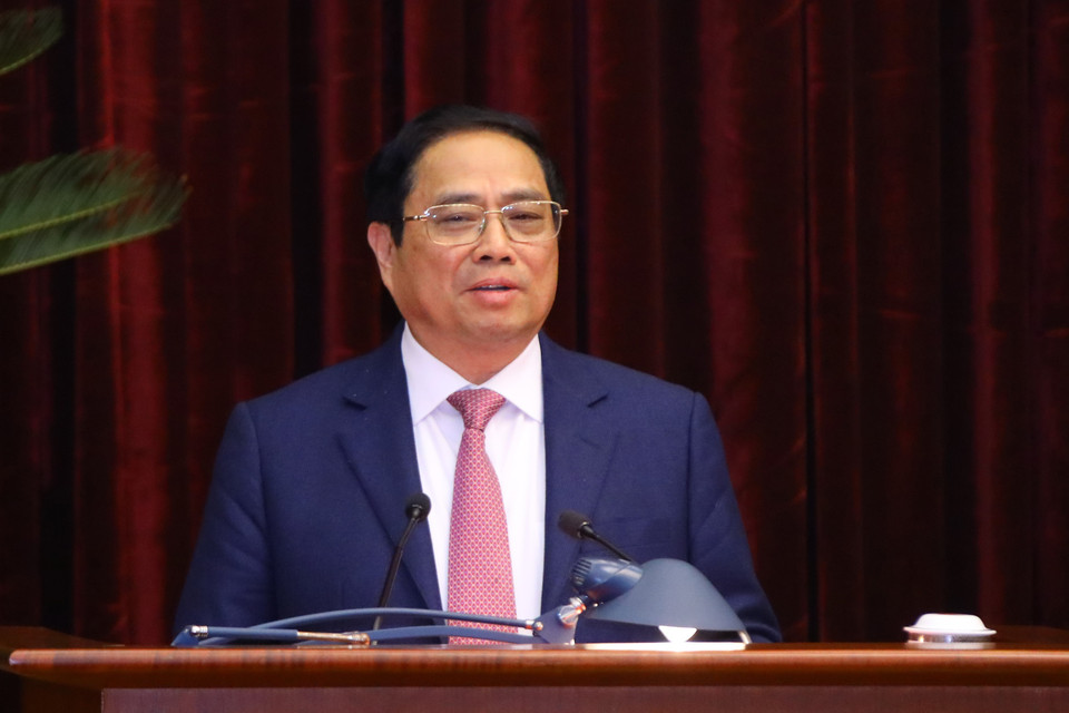 Thủ tướng Phạm Minh Chính phát biểu. (Ảnh: Văn Điệp/TTXVN)