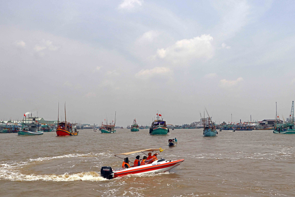 Tình hình an ninh trật tự, an toàn giao thông được Ban tổ chức đặc biệt chú trọng nhằm tạo sự an toàn cho người dân và du khách tham dự lễ hội. (Ảnh: Huỳnh Anh/TTXVN)