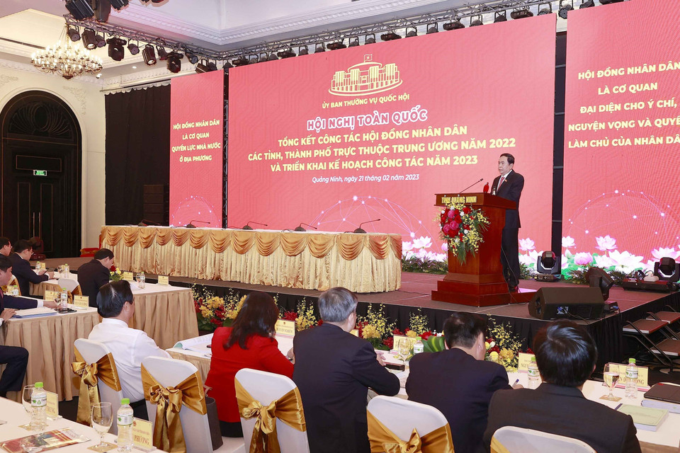 Phó Chủ tịch Thường trực Quốc hội Trần Thanh Mẫn phát biểu khai mạc hội nghị. (Ảnh: Doãn Tấn/TTXVN)