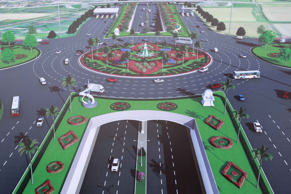Phối cảnh dự án nút giao Phú Thứ và tuyến đường kết nối tại xã Tiên Hiệp, Thành phố Phủ Lý. (Ảnh: Doãn Tấn/TTXVN)