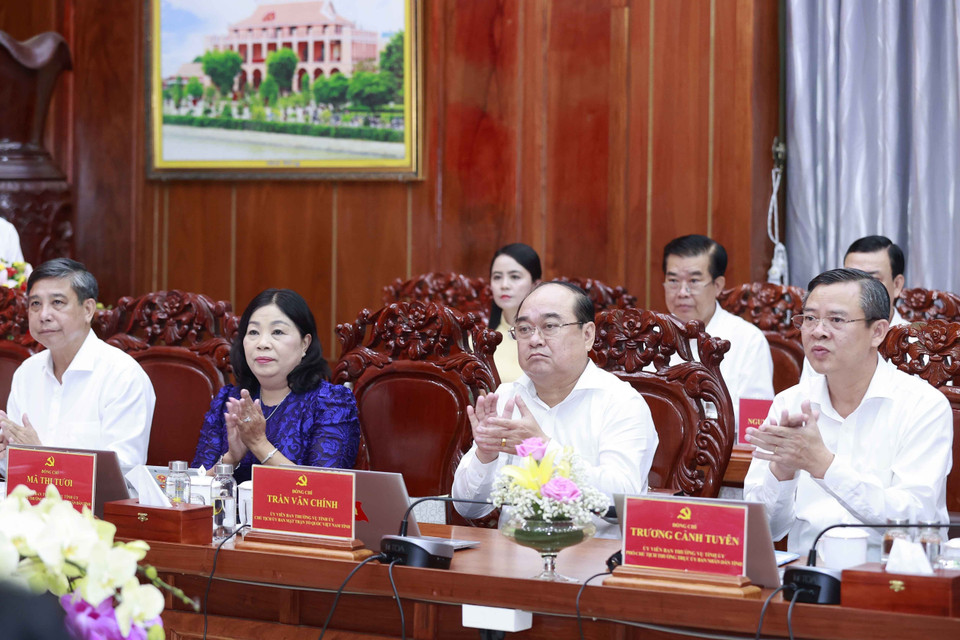 Đại biểu dự buổi làm việc. (Ảnh: Doãn Tấn/TTXVN)