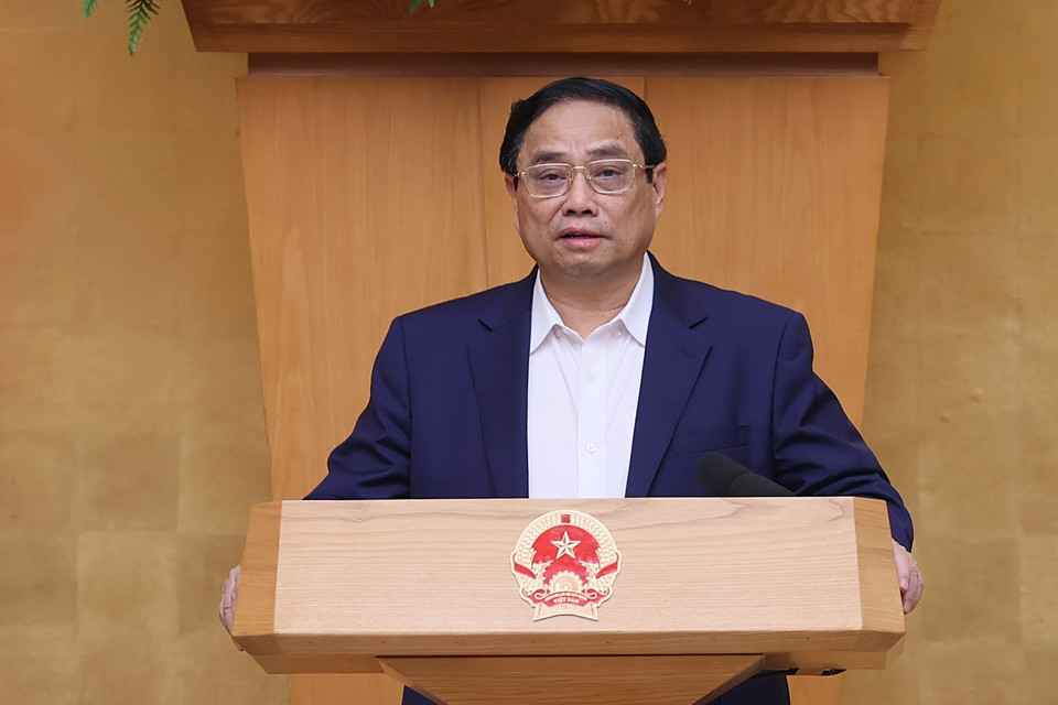 Thủ tướng Phạm Minh Chính khai mạc Phiên họp Chính phủ thường kỳ tháng 10 năm 2023. (Ảnh: Dương Giang/TTXVN)