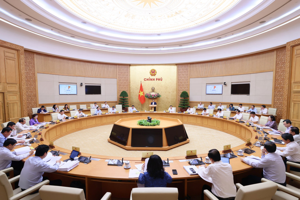 Phiên họp Chính phủ thường kỳ tháng 10 năm 2023. (Ảnh: Dương Giang/TTXVN)