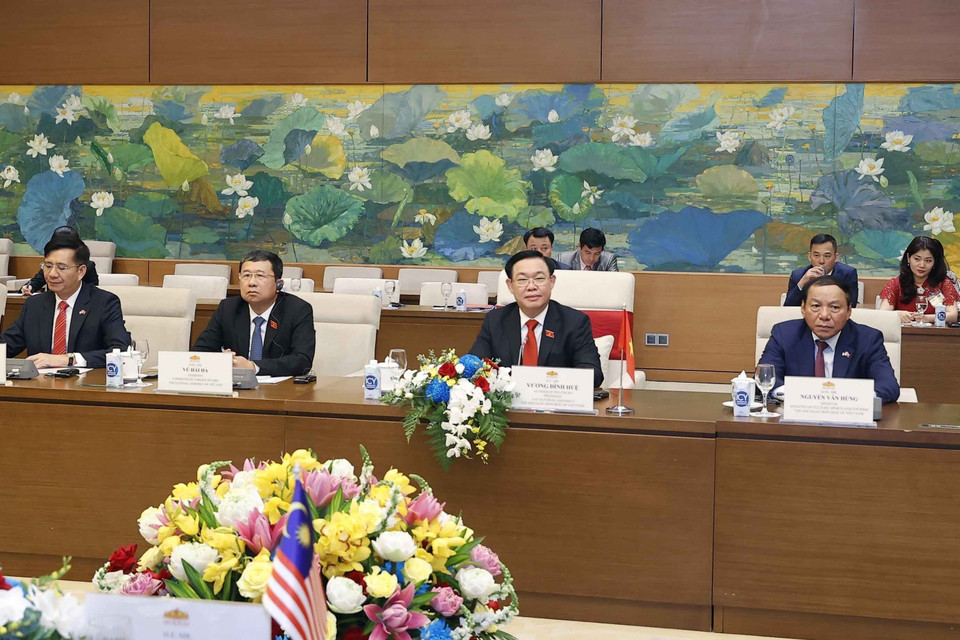 Chủ tịch Quốc hội Vương Đình Huệ phát biểu. (Ảnh: Doãn Tấn/TTXVN)