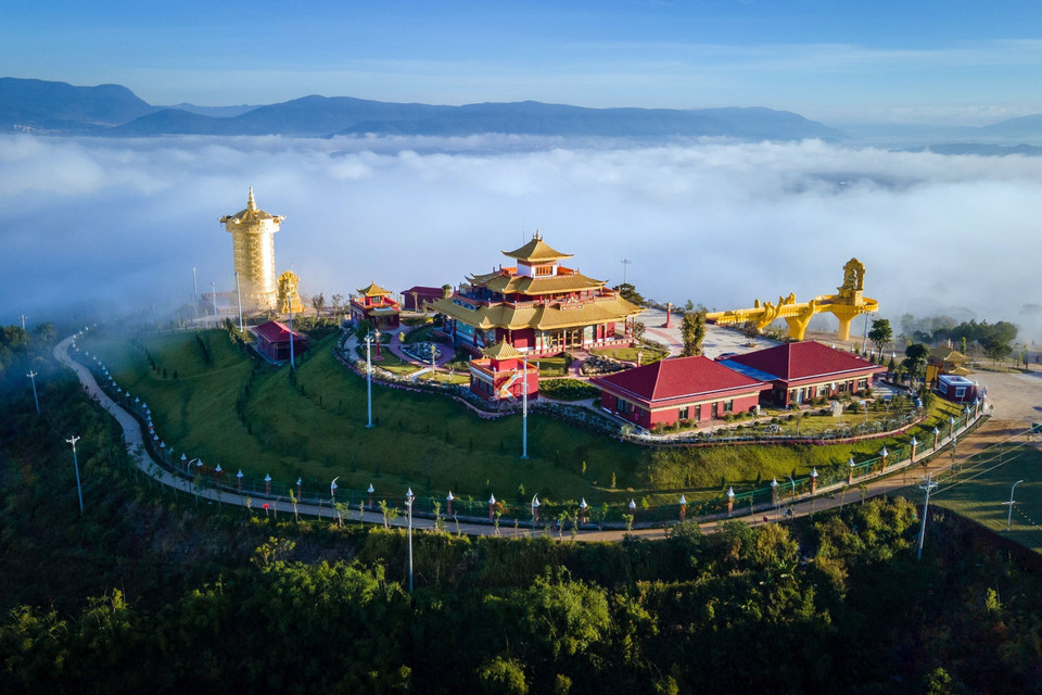 Toàn cảnh Không gian văn hóa tâm linh Phật giáo Samten Hills Dalat. (Ảnh: TTXVN phát)