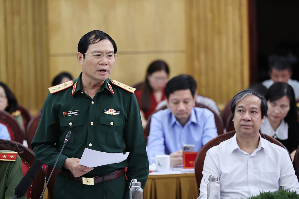 Thượng tướng Nguyễn Tân Cương, Tổng Tham mưu trưởng Quân đội Nhân dân Việt Nam, Thứ trưởng Bộ Quốc phòng phát biểu. (Ảnh: Dương Giang/TTXVN)