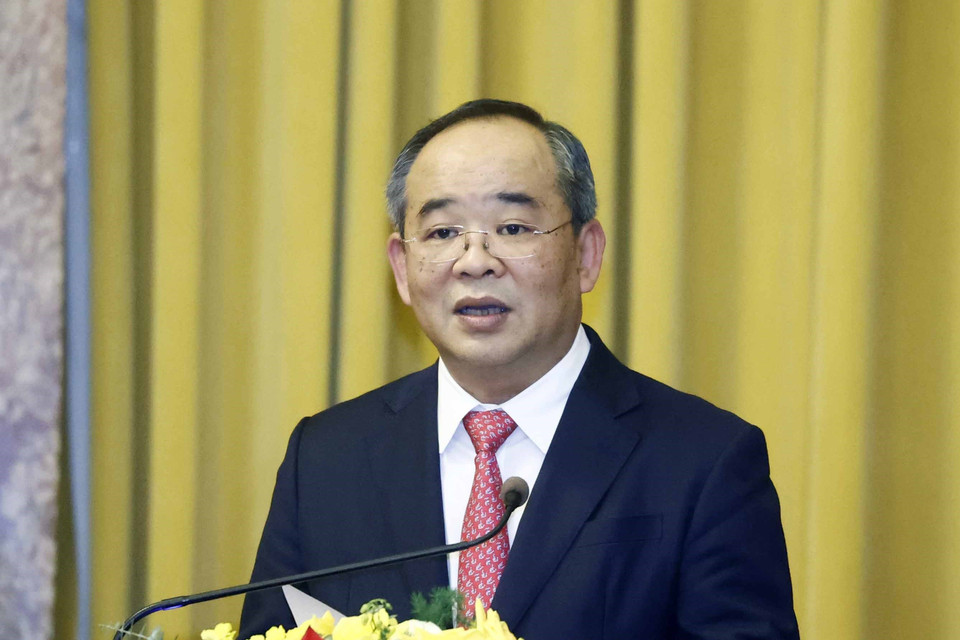 Chủ nhiệm văn phòng Chủ tịch nước Lê Khánh Hải phát biểu. (Ảnh: TTXVN)