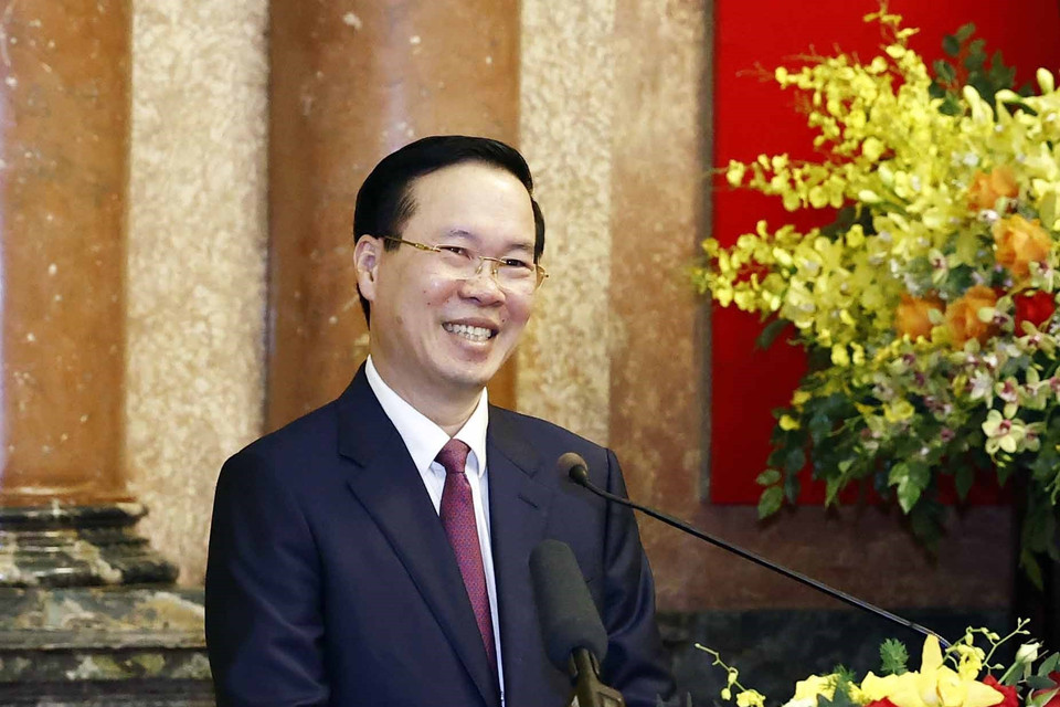 Chủ tịch nước Võ Văn Thưởng phát biểu. (Ảnh: Thống Nhất/TTXVN)