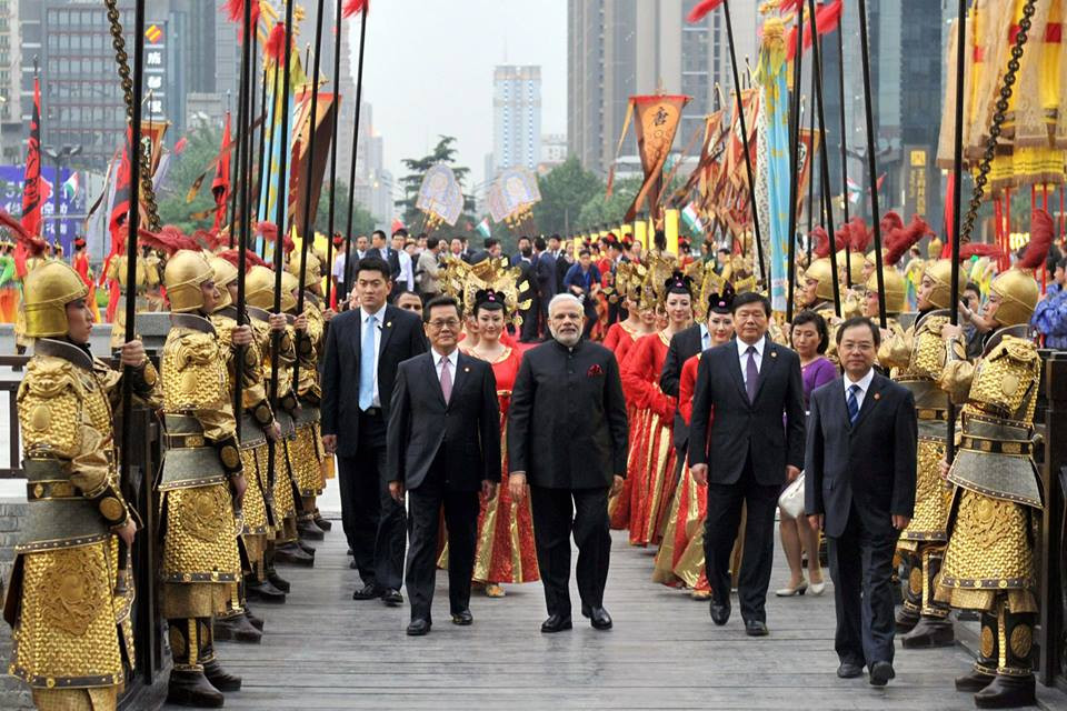 Trung Quốc đón tiếp Thủ tướng Ấn Độ Narendra Modi bằng nghi thức thời Đường ở Tây An. (Nguồn: CCTVNews)