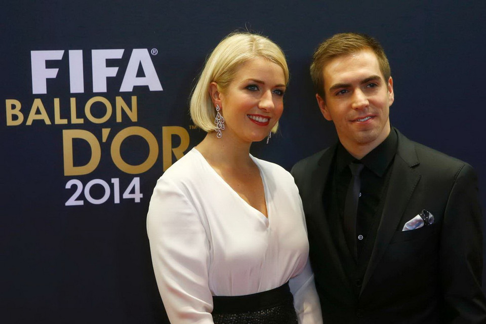 Philipp Lahm và cô vợ Claudia. (Nguồn: Reuters)