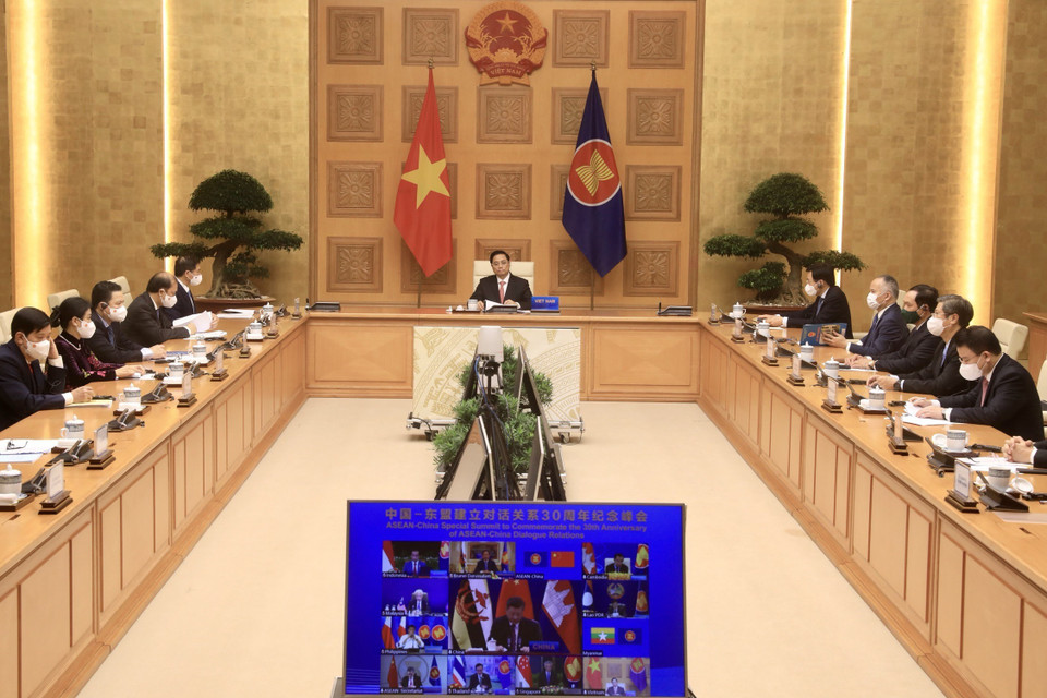 Quang cảnh Hội nghị cấp cao đặc biệt kỷ niệm 30 năm quan hệ ASEAN-Trung Quốc . (Ảnh: Lâm Khánh/TTXVN)