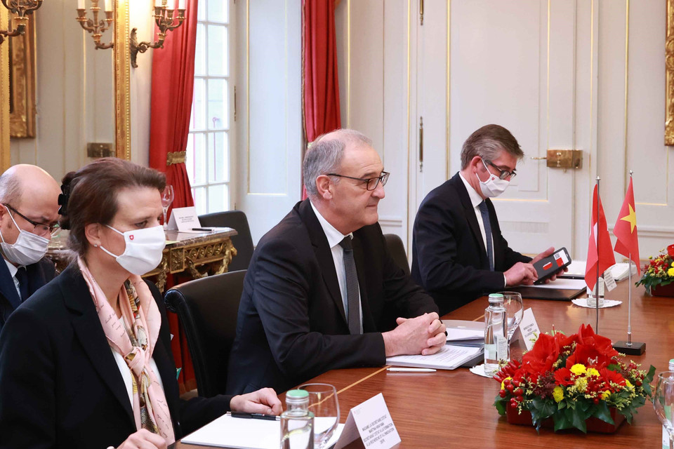 Tổng thống Liên bang Thụy Sĩ Guy Parmelin. (Ảnh: Thống Nhất/TTXVN)