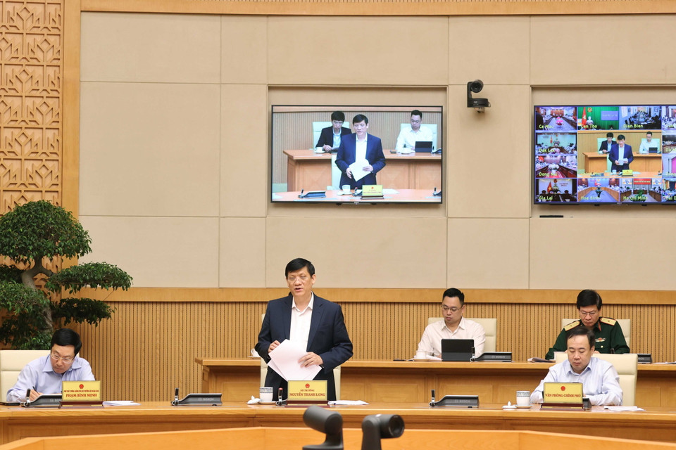 Bộ trưởng Bộ Y tế Nguyễn Thanh Long phát biểu. (Ảnh: Thống Nhất/TTXVN)