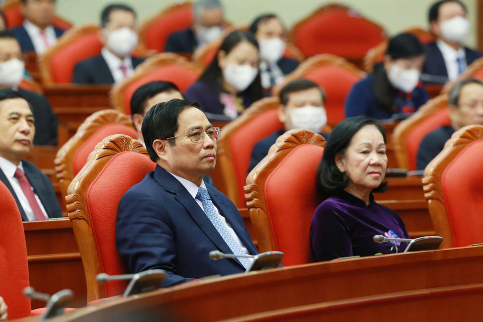 Thủ tướng Phạm Minh Chính và các đại biểu dự phiên bế mạc hội nghị. (Ảnh: Phương Hoa/TTXVN)