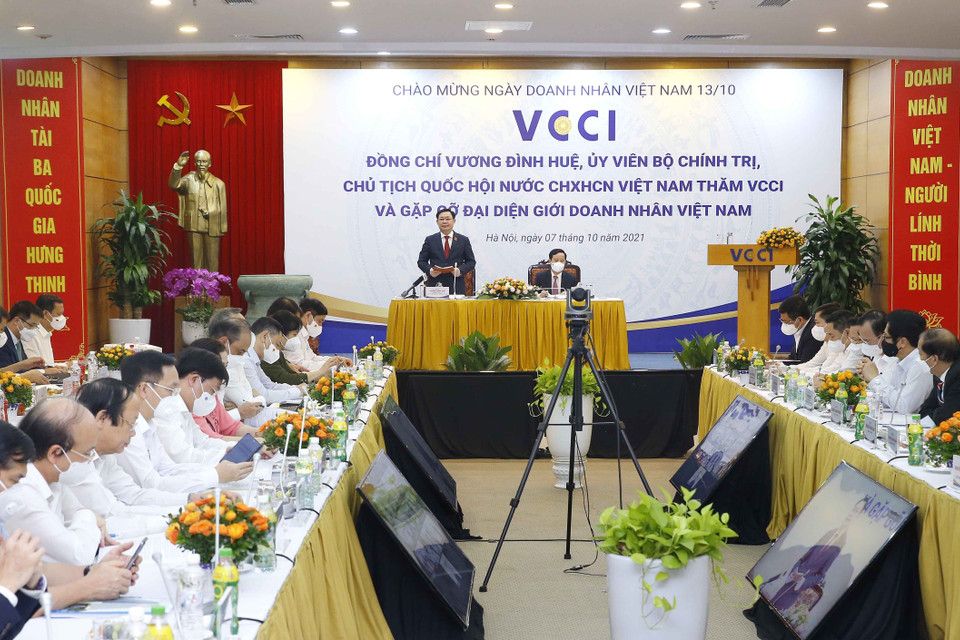 Chủ tịch Quốc hội Vương Đình Huệ phát biểu. (Ảnh: Doãn Tấn/TTXVN)