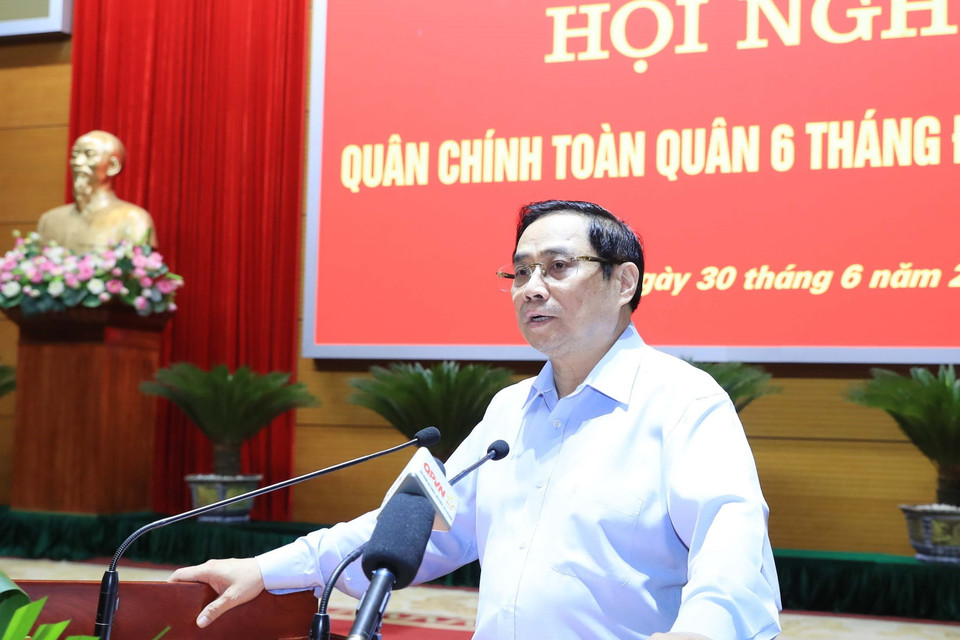 Thủ tướng Phạm Minh Chính phát biểu tại Hội nghị. (Ảnh: Trọng Đức/TTXVN)