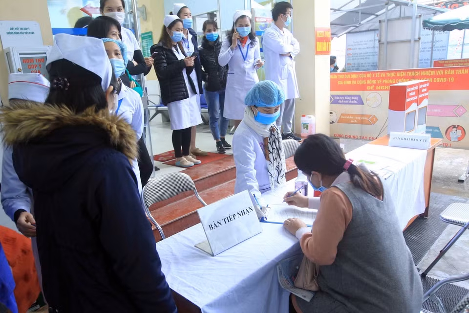 Bệnh viện Phụ sản Hải Phòng bắt đầu tiếp nhận bệnh nhân ngay sau khi được gỡ phong tỏa. (Ảnh: An Đăng/TTXVN)