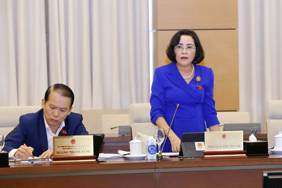 Trưởng Ban Công tác đại biểu của Ủy ban Thường vụ Quốc hội Nguyễn Thị Thanh phát biểu ý kiến. (Ảnh: Doãn Tấn/TTXVN)