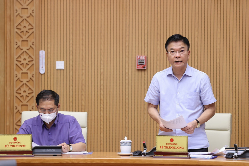  Bộ trưởng Bộ Tư pháp Lê Thành Long phát biểu.(Ảnh: Dương Giang/TTXVN)