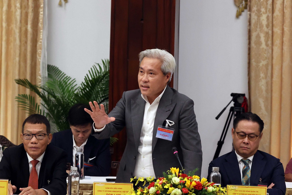 Ông Don Lam, Giám đốc điều hành Công ty cổ phần Vinacapital Việt Nam phát biểu. (Ảnh: Thống Nhất/TTXVN)