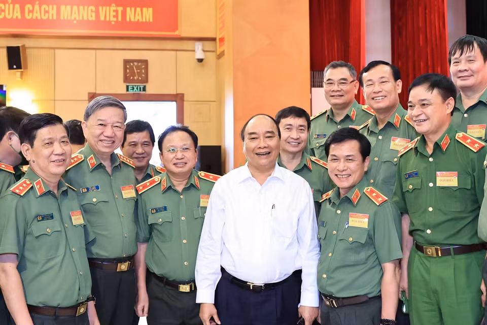 Chủ tịch nước Nguyễn Xuân Phúc với các đại biểu dự hội nghị. (Ảnh: Thống Nhất/TTXVN)
