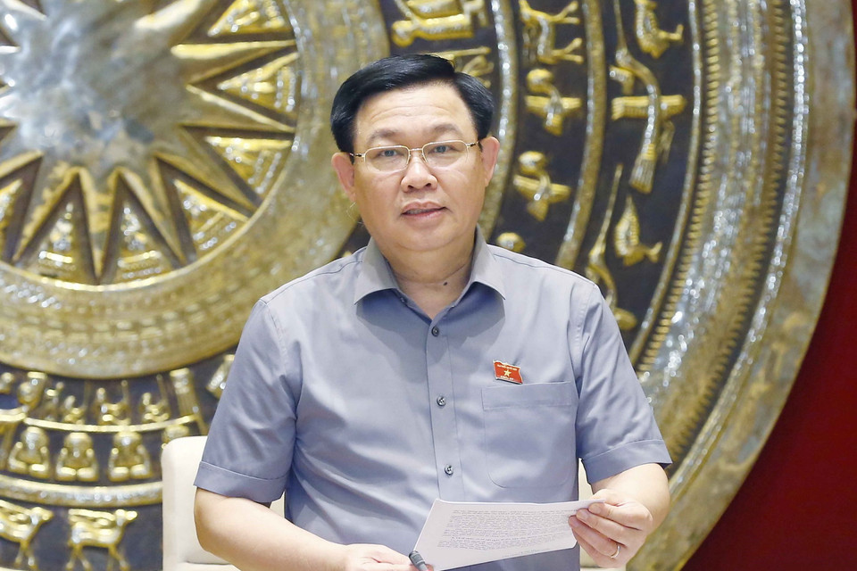 Chủ tịch Quốc hội Vương Đình Huệ phát biểu tại Đại hội đồng AIPA 42. (Ảnh: Doãn Tấn/TTXVN)