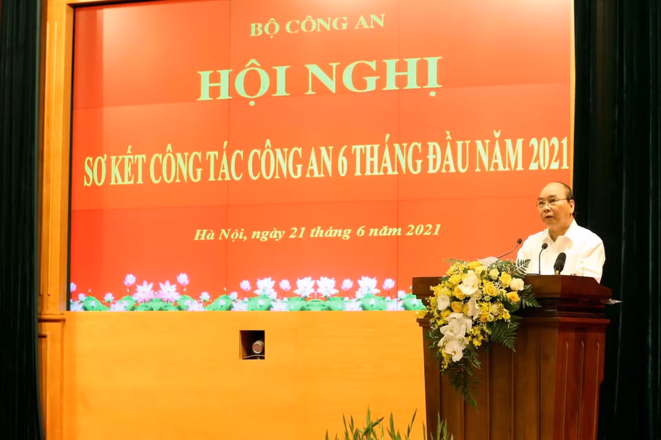 Chủ tịch nước Nguyễn Xuân Phúc phát biểu chỉ đạo hội nghị. (Ảnh: Phạm Kiên/TTXVN)