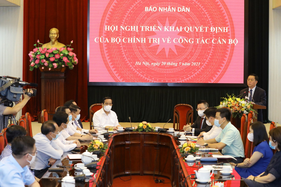 Trong ảnh: Đồng chí Nguyễn Trọng Nghĩa, Bí thư Trung ương Đảng, Trưởng Ban Tuyên giáo Trung ương phát biểu. (Ảnh: Nguyễn Điệp/TTXVN)