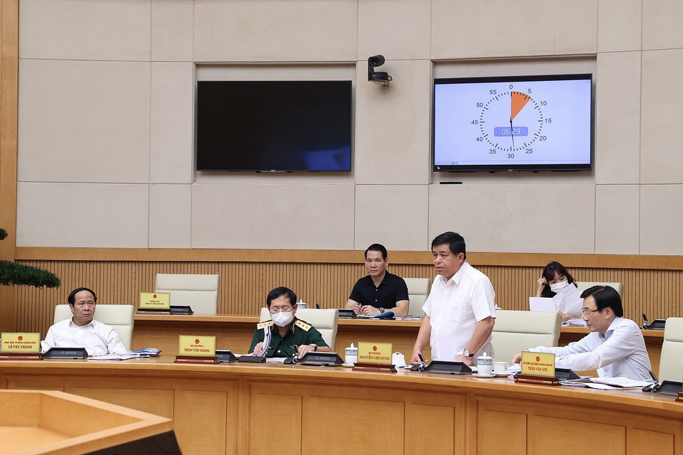  Bộ trưởng Bộ Kế hoạch Đầu tư Nguyễn Chí Dũng phát biểu. (Ảnh: Dương Giang/TTXVN)