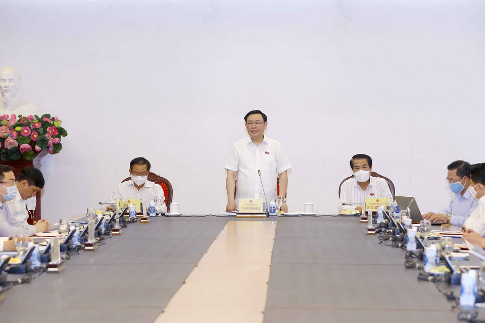 Chủ tịch Quốc hội Vương Đình Huệ phát biểu. (Ảnh: Doãn Tấn/TTXVN)