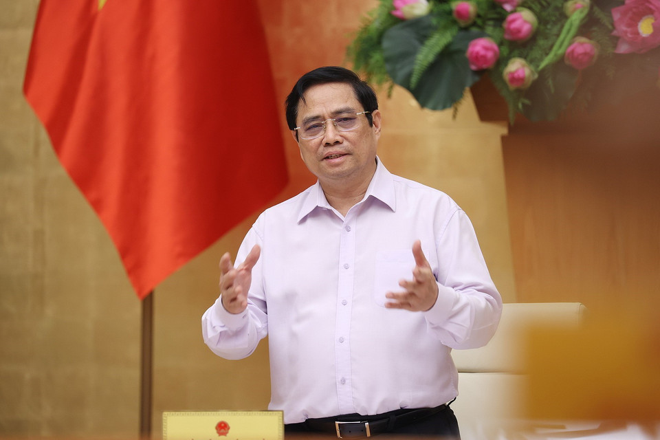  Thủ tướng kết luận cuộc họp. (Ảnh: Dương Giang/TTXVN)