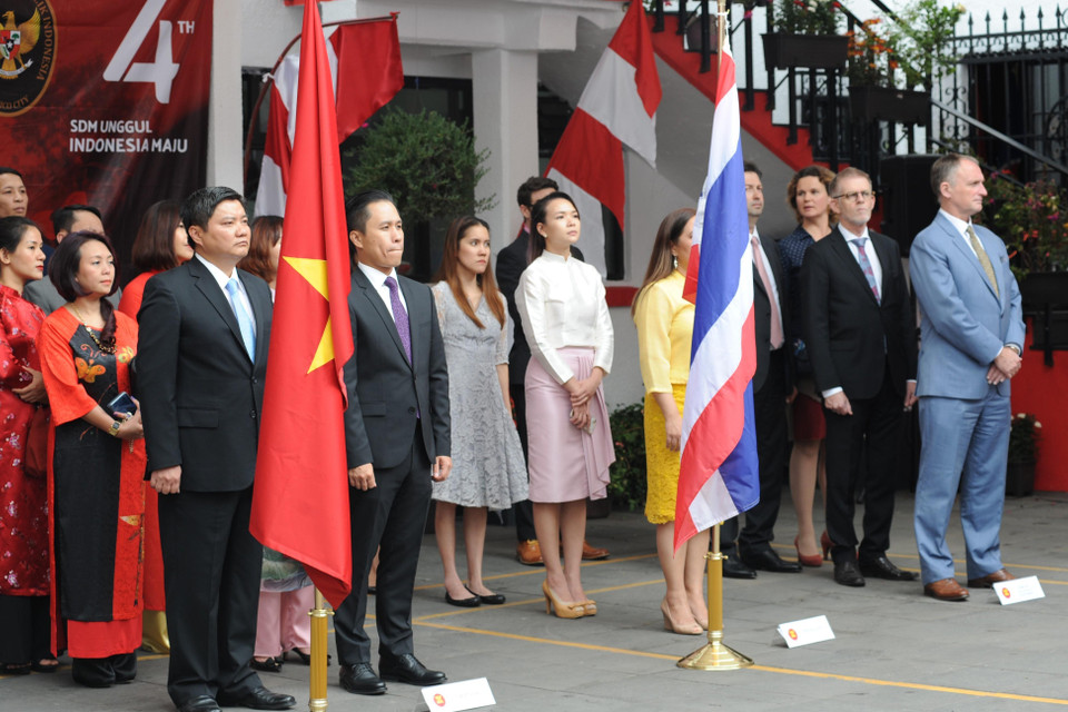 Toàn cảnh Lễ kỷ niệm 52 năm Ngày thành lập ASEAN tại Mexico.(Ảnh: Lưu Việt Hùng/TTXVN)