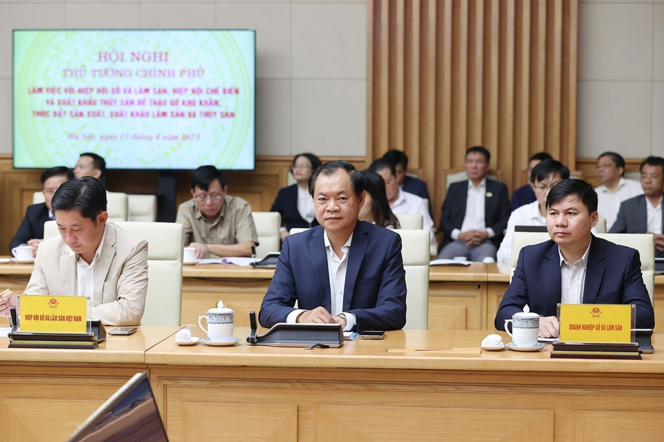 Đại diện Hiệp hội Gỗ và Lâm sản tham dự hội nghị. (Ảnh: Dương Giang/TTXVN)