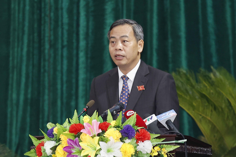 Phó Bí thư thường trực Tỉnh ủy, Chủ tịch Hội đồng Nhân dân tỉnh Nguyễn Đăng Quang phát biểu khai mạc. (Ảnh: Doãn Tấn/TTXVN)