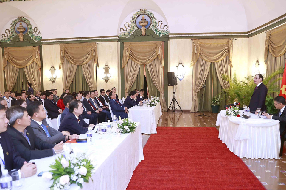 Chủ tịch Quốc hội Vương Đình Huệ phát biểu. (Ảnh: Doãn Tấn/TTXVN)