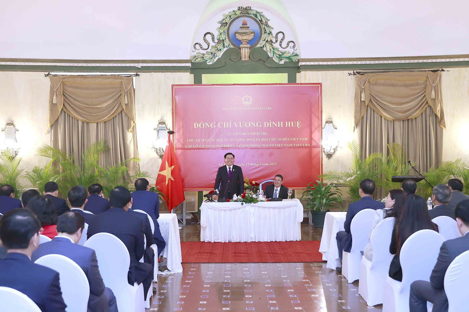 Chủ tịch Quốc hội Vương Đình Huệ phát biểu. (Ảnh: Doãn Tấn/TTXVN)