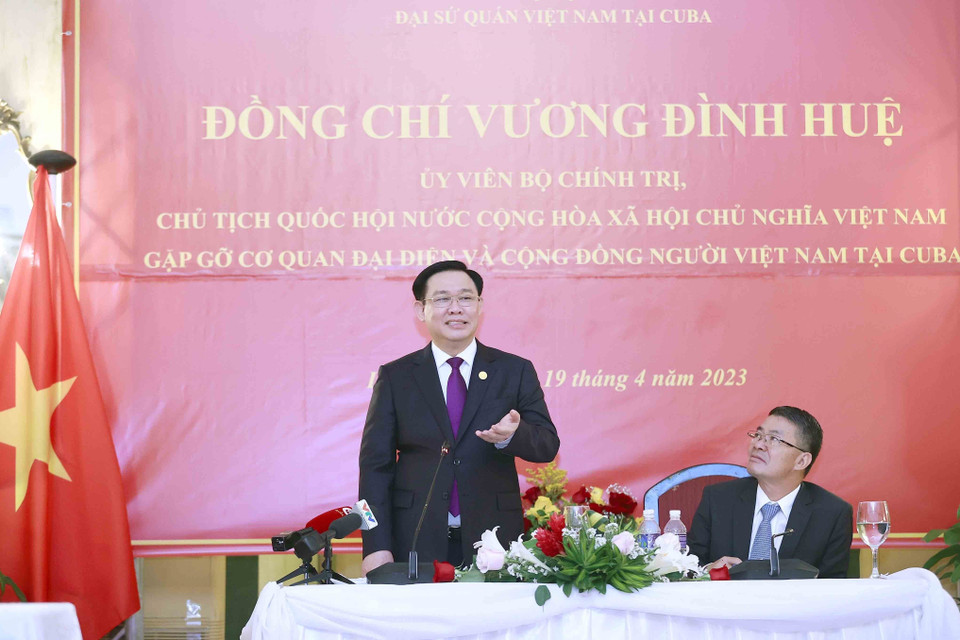 Chủ tịch Quốc hội Vương Đình Huệ phát biểu. (Ảnh: Doãn Tấn/TTXVN)