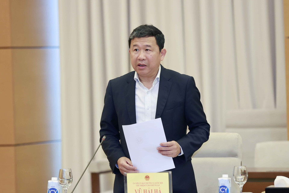 Chủ nhiệm Ủy ban Đối ngoại của Quốc hội Vũ Hải Hà phát biểu. (Ảnh: Doãn Tấn/TTXVN)