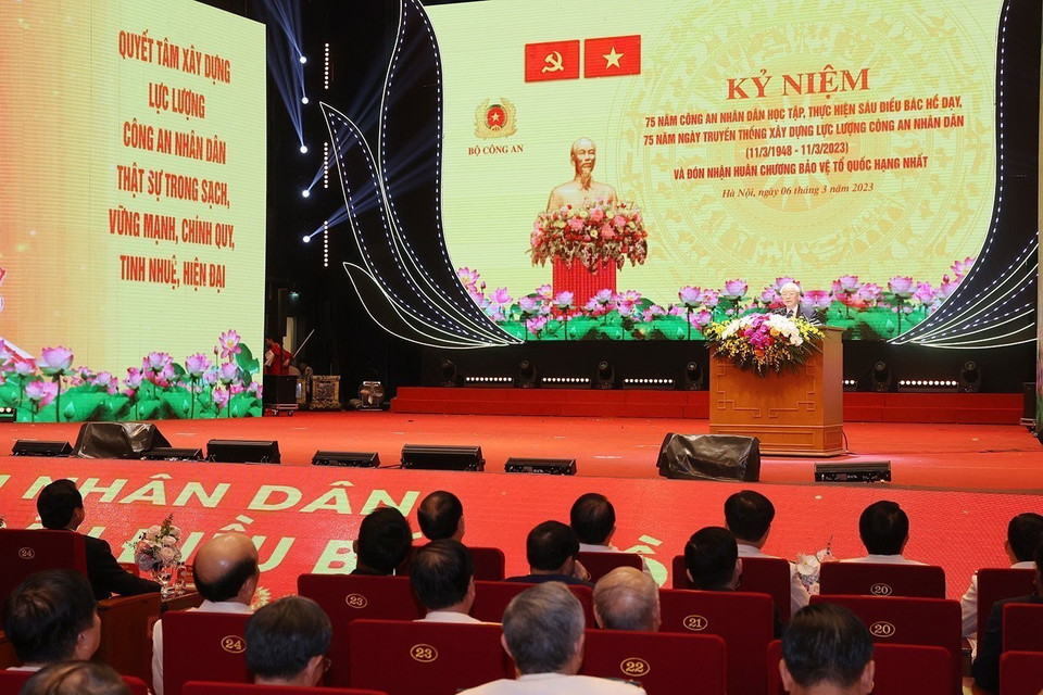 Tổng Bí thư Nguyễn Phú Trọng phát biểu chỉ đạo. (Ảnh: Trí Dũng/TTXVN)