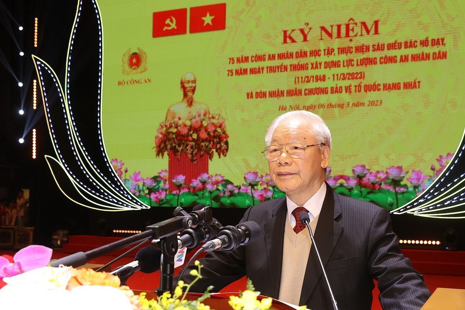 Tổng Bí thư Nguyễn Phú Trọng phát biểu chỉ đạo. (Ảnh: Trí Dũng/TTXVN)