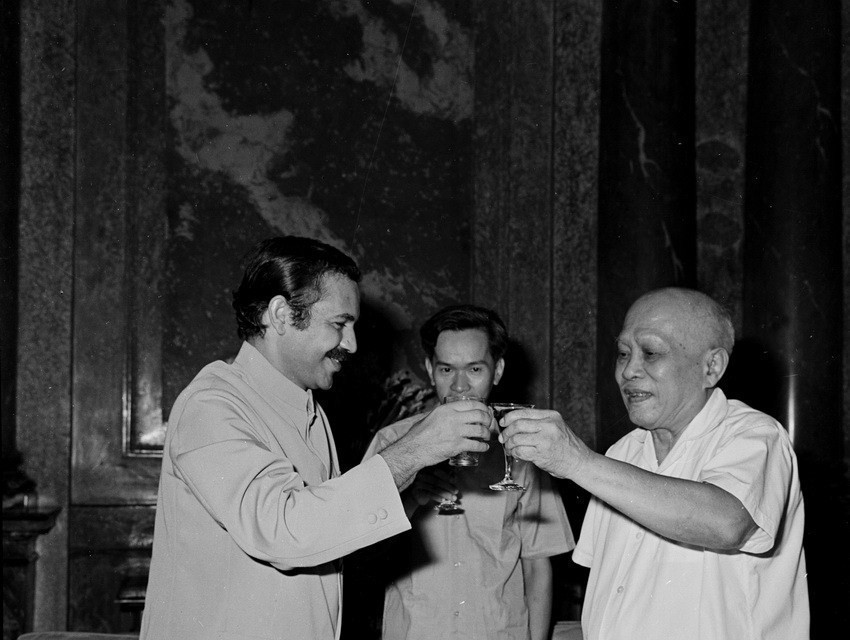 Chủ tịch Tôn Đức Thắng tiếp Đoàn đại biểu Chính phủ nước Cộng hòa Dân chủ và Nhân dân Algeria, ngày 2/8/1971. (Ảnh: TTXVN)