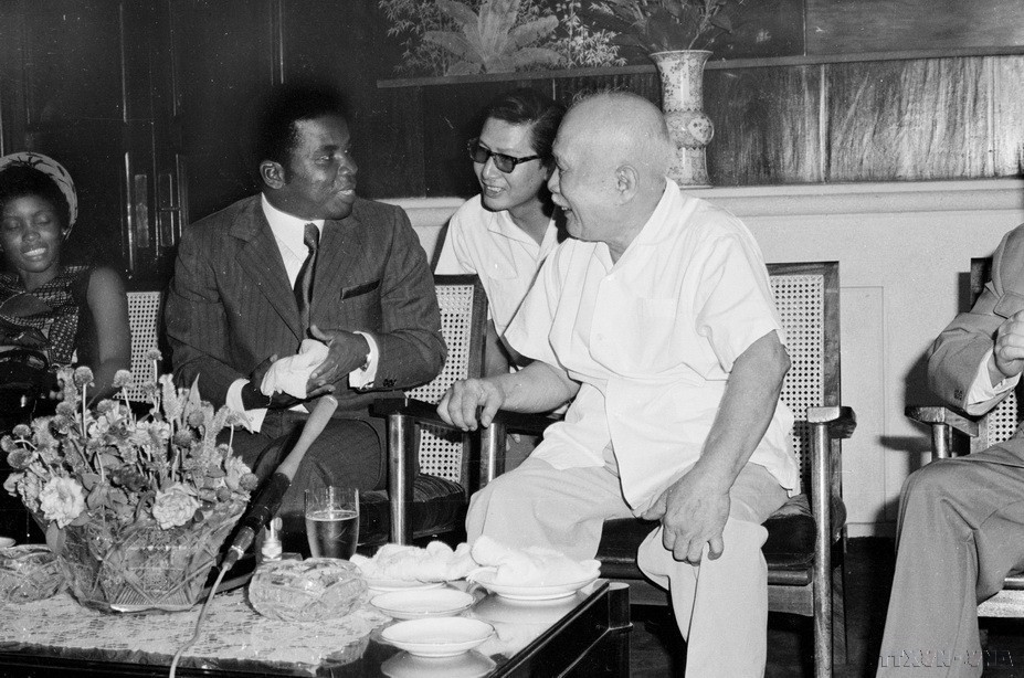 Chủ tịch Tôn Đức Thắng tiếp Tổng thống Cộng hòa Nhân dân Congo Marieng Nugaabi, ngày 4/8/1973, tại Hà Nội. (Ảnh: TTXVN)